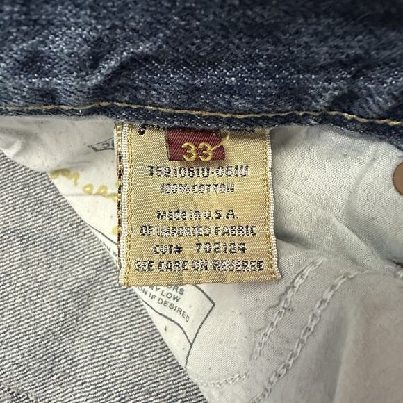 7 For All Mankind Jeans Men’s 33 Blue Button Fly Relaxed Fit Straight Pants - Picture 4 of 13